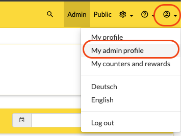 Go to admin section